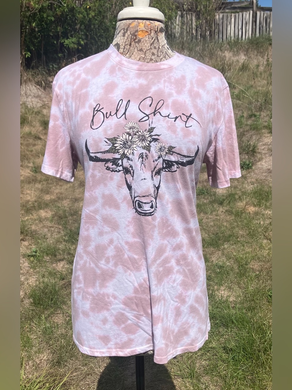 Bull Shirt Pink Tie-Dye Graphic Tee